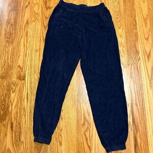 aerie Blue Track Pants with Tapered Legs and Elastic Cuffs